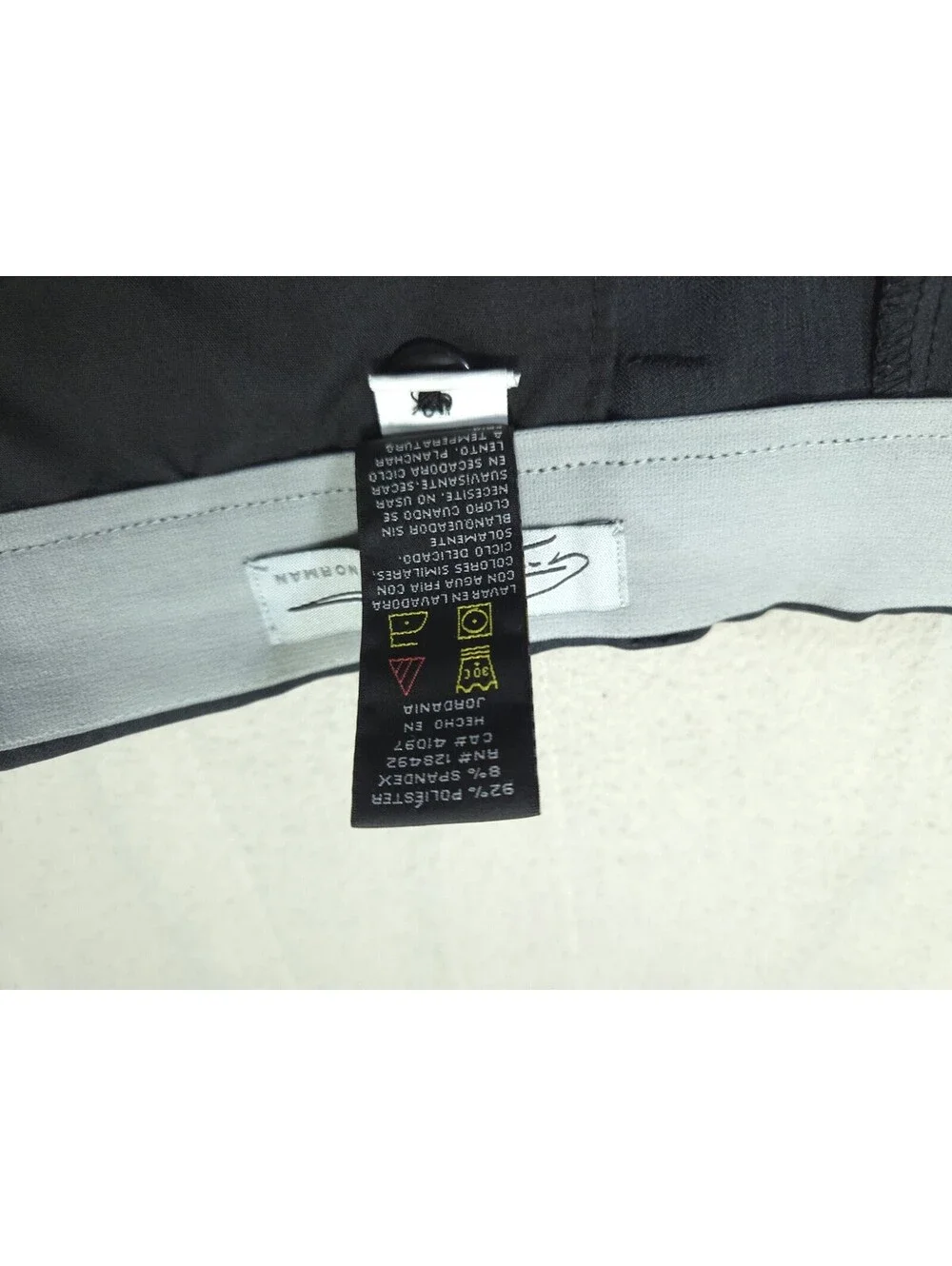 Greg Norman Mens Shorts 36 Black Golf Performance Stretch Shark Logo Chino Flat